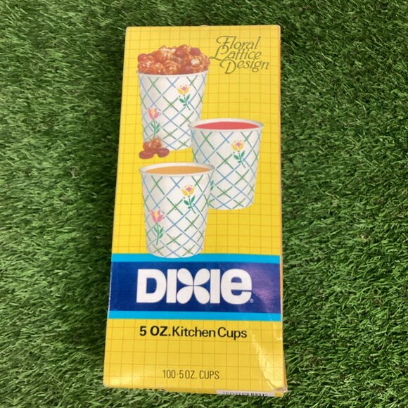 Vintage Dixie Paper Cups Floral Lattice Design 100pcs 1987 - Picture 9 of 9